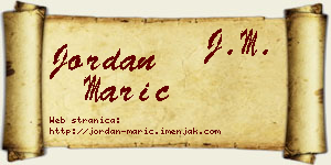 Jordan Marić vizit kartica